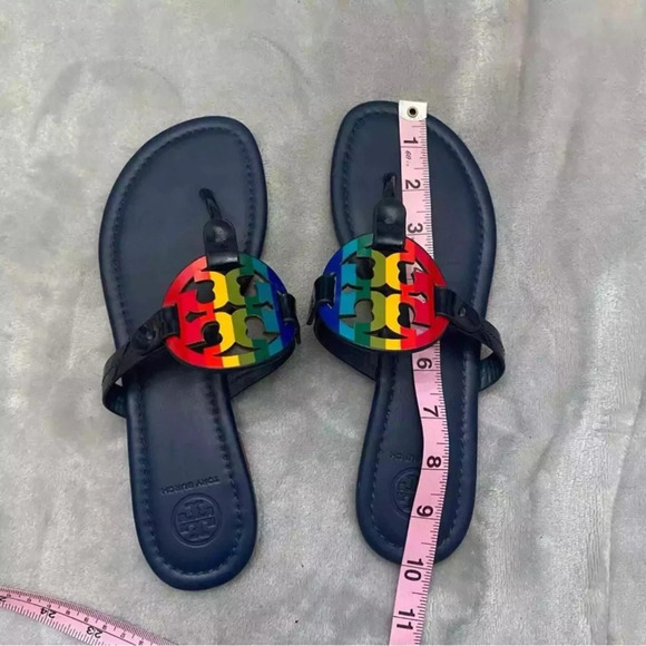 Tory Burch miller rainbow stripe sandals - Picture 8 of 11